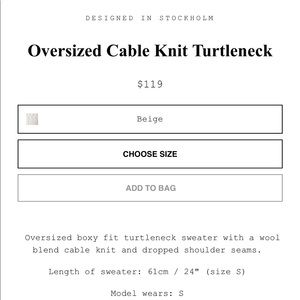 Oversized Cable Knit Turtleneck